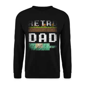 Retro Dad Gaming - Unisex Pullover - Schwarz - Vorne - Alina (178cm) & Michal (187cm)