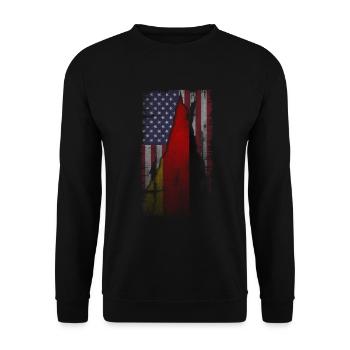 USA Germany America flag gift - Unisex Sweatshirt - black - Front - Alina (178cm) & Michal (187cm)