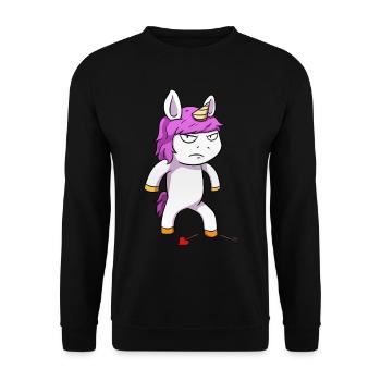 Angry unicorn Angry unicorn - Unisex Sweatshirt - black - Front - Alina (178cm) & Michal (187cm)
