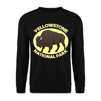 Yellowstone National Park National Park USA bison - Unisex Sweatshirt - black - Front - Alina (178cm) & Michal (187cm)