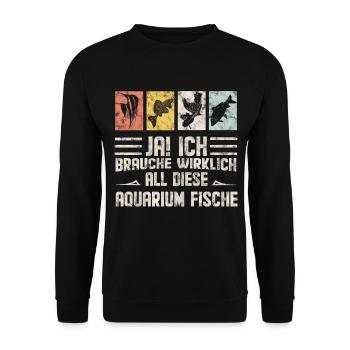 Aquarium Fisch Aquarianer - Unisex Pullover - Schwarz - Vorne - Alina (178cm) & Michal (187cm)