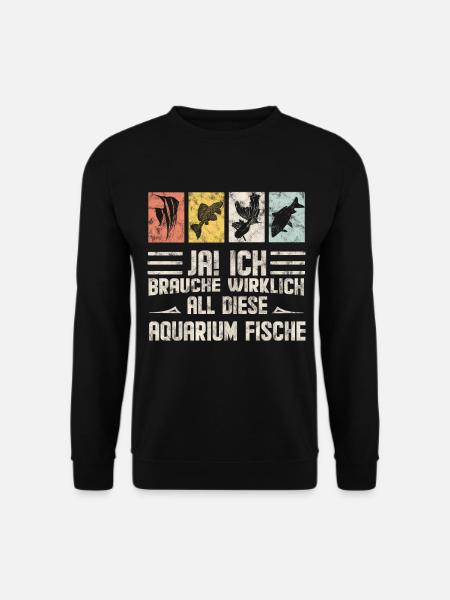 Aquarium Fisch Aquarianer - Unisex Pullover - Schwarz