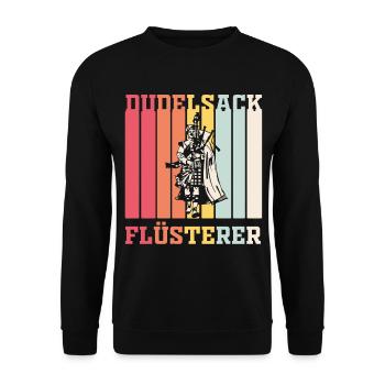 Dudelsack Flüsterer Sackpfeifer - Unisex Pullover - Schwarz - Vorne - Alina (178cm) & Michal (187cm)