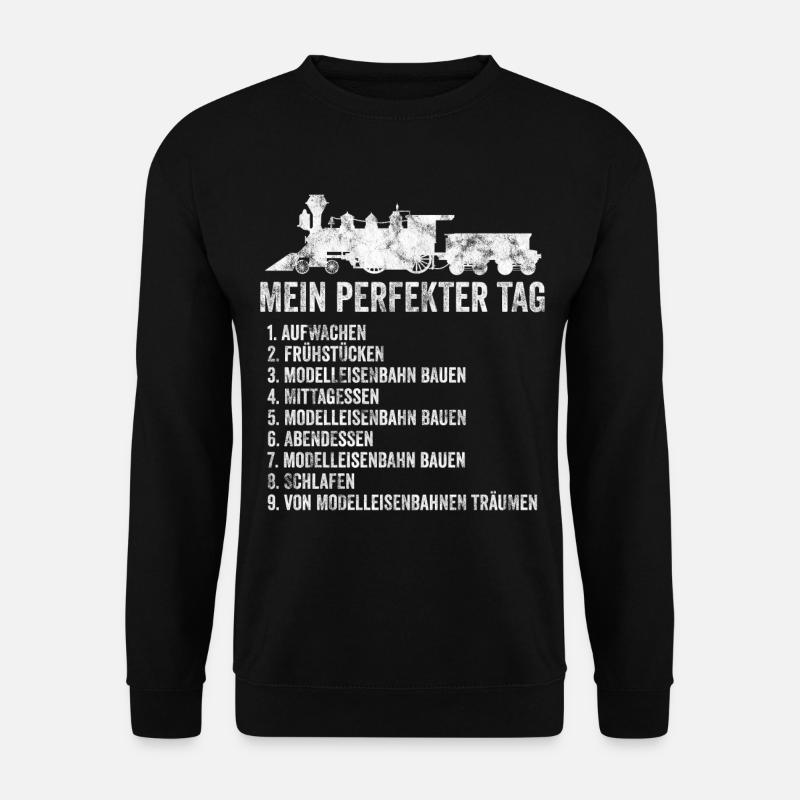 Modellbauer Modellbau Lok Lokomotive Zug Eisenbahn - Unisex Pullover - Schwarz