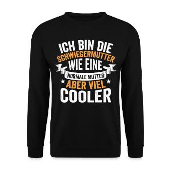 Schwiegermutter Liebe Geschenk - Unisex Pullover - Schwarz - Vorne - Alina (178cm) & Michal (187cm)