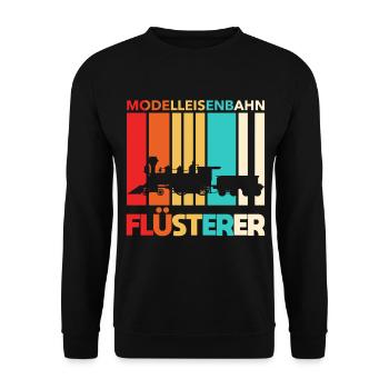 Modellbauer Modelleisenbahn Lokomotive - Unisex Pullover - Schwarz - Vorne - Alina (178cm) & Michal (187cm)