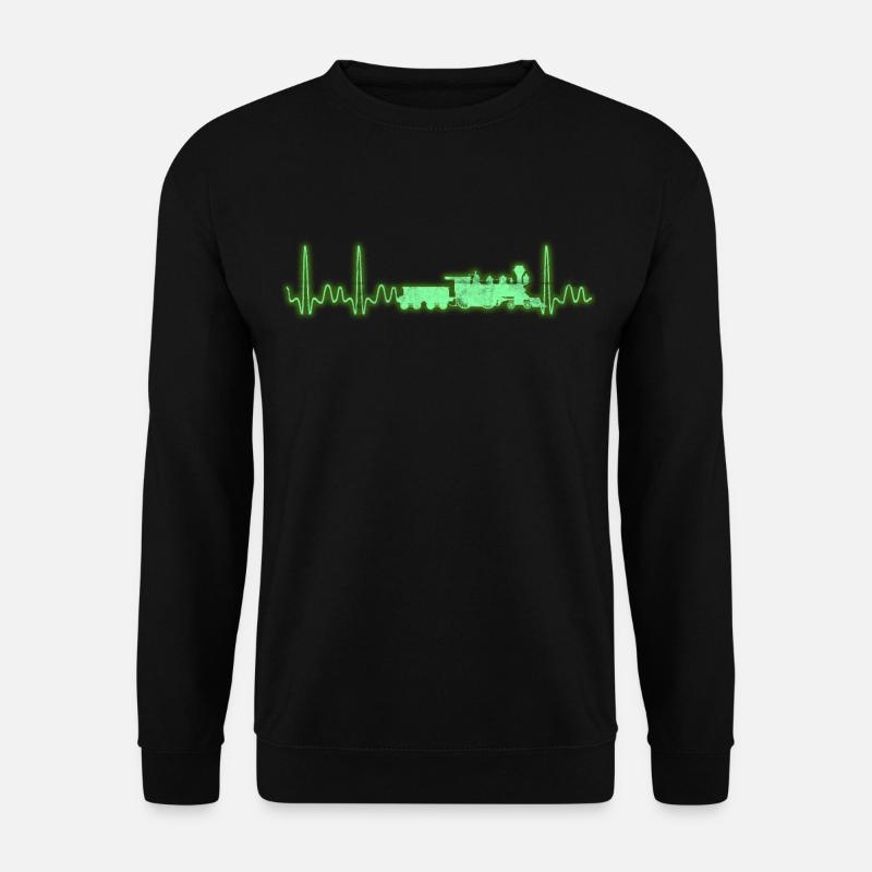 Modellbauer Lok Zug Eisenbahn Herzschlag - Unisex Pullover - Schwarz