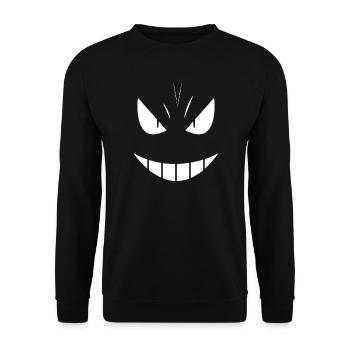 Anime manga monster face - Unisex Sweatshirt - black - Front - Alina (178cm) & Michal (187cm)