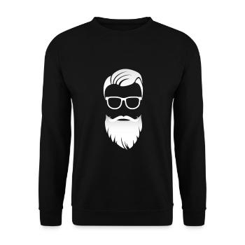 hipster Bart Brille Trend - Unisex Pullover - Schwarz - Vorne - Alina (178cm) & Michal (187cm)