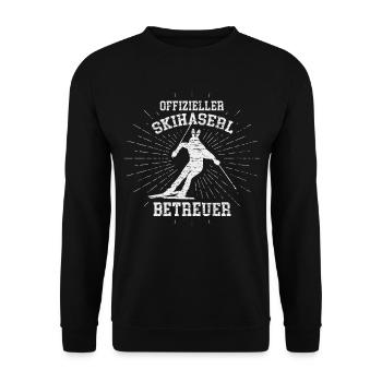 Skihase Skihaserl Ski Skiurlaub Skisport Trainer - Unisex Pullover - Schwarz - Vorne - Alina (178cm) & Michal (187cm)