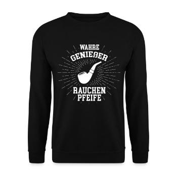 Pfeife - Unisex Pullover - Schwarz - Vorne - Alina (178cm) & Michal (187cm)