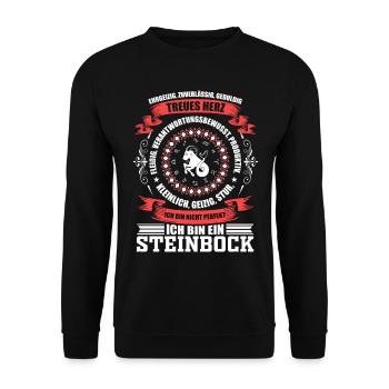 Sternzeichen Steinbock Sternbilder Geschenk - Unisex Pullover - Schwarz - Vorne - Alina (178cm) & Michal (187cm)