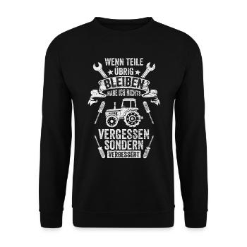 Landmaschinen Mechaniker - Unisex Pullover - Schwarz - Vorne - Alina (178cm) & Michal (187cm)