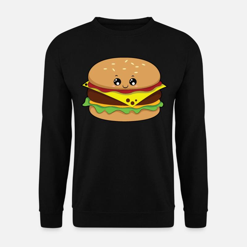 Cheeseburger burger alimentaire griller sandwich - Sweat-shirt Unisexe - noir