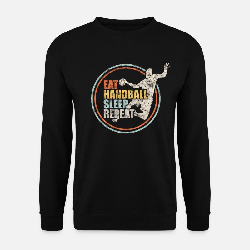 Handball Handballer Retro Geschenk - Unisex Pullover - Schwarz
