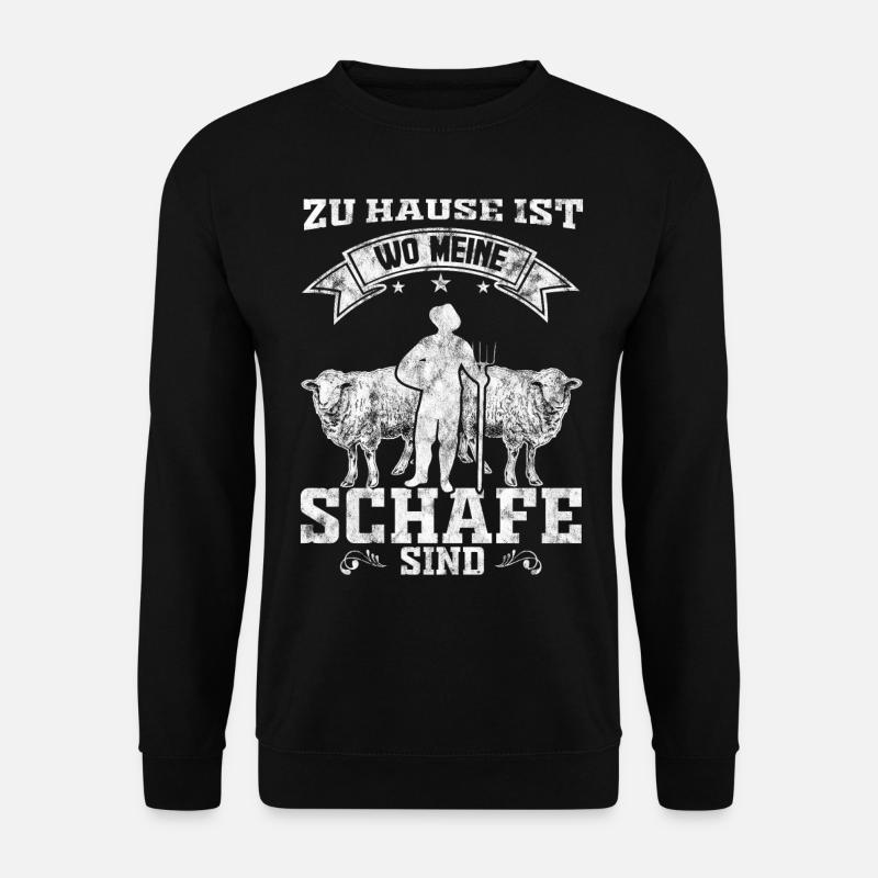 Zu Hause ist wo meine Schafe sind Vintage - Unisex Pullover - Schwarz