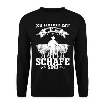 Schaf Schafe Hirte Schäfer Geschenk - Unisex Pullover - Schwarz - Vorne - Alina (178cm) & Michal (187cm)