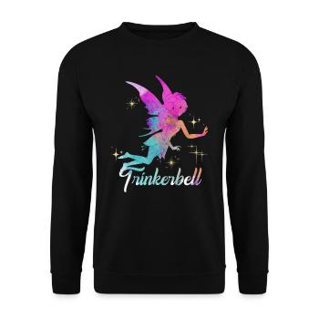 TRINKERBELL ALKOHOL JUNGGESELLENABSCHIED MALLORCA - Unisex Pullover - Schwarz - Vorne - Alina (178cm) & Michal (187cm)