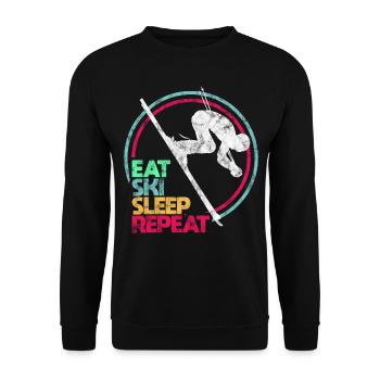 Cadeau d'hiver skieur - Sweat-shirt Unisexe - noir - Devant - Alina (178cm) & Michal (187cm)