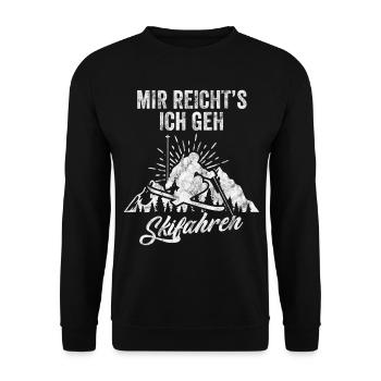 Skifahren Skifahrer Skigebiet & Berge - Unisex Pullover - Schwarz - Vorne - Alina (178cm) & Michal (187cm)