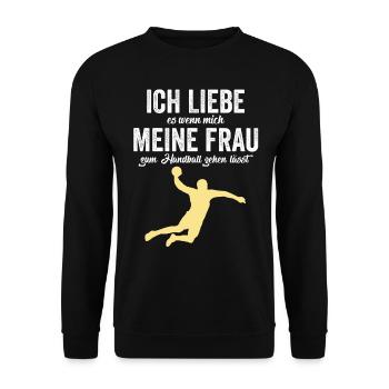 Handballer Handball Geschenk - Unisex Pullover - Schwarz - Vorne - Alina (178cm) & Michal (187cm)