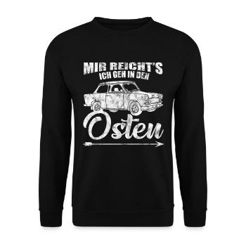 DDR  Trabbi Osten Ossi Deutschland - Unisex Pullover - Schwarz - Vorne - Alina (178cm) & Michal (187cm)