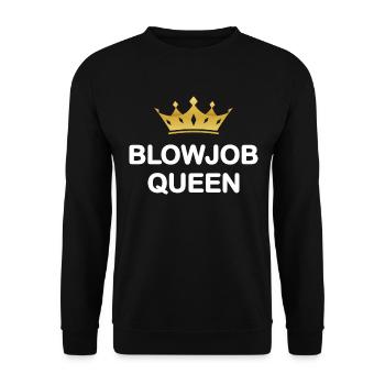 Damen Blowjob Queen I Love Blowjob Sprueche JGA - Unisex Pullover - Schwarz - Vorne - Alina (178cm) & Michal (187cm)