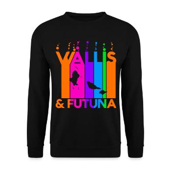 Wallis _ Futuna Bulles colorées et bulles - Sweat-shirt Unisexe - noir - Devant - Alina (178cm) & Michal (187cm)