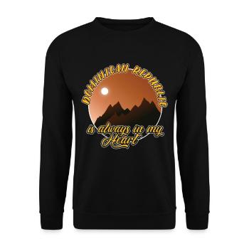 République dominicaine pour toujours dans le cœur - Sweat-shirt Unisexe - noir - Devant - Alina (178cm) & Michal (187cm)