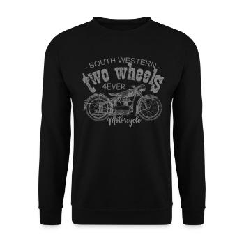 Conception vintage de moto - Sweat-shirt Unisexe - noir - Devant - Alina (178cm) & Michal (187cm)
