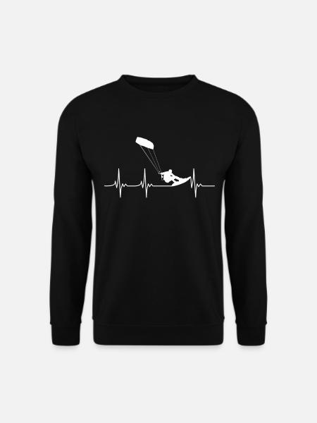 Heartbeat kitesurfing kite surfer kiting gift - Unisex Sweatshirt - black