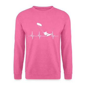 Heartbeat kitesurfing kite surfer kiting gift - Unisex Sweatshirt - pink - Front