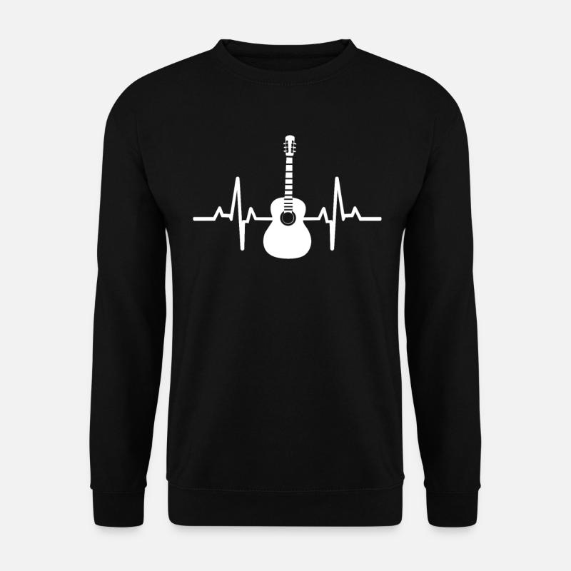 Heartbeat Gitarre - Unisex Pullover - Schwarz