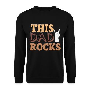 This Dad RocksThis Dad Rocks - Father's Day Rock Desi - Unisex Sweatshirt - black - Front - Alina (178cm) & Michal (187cm)