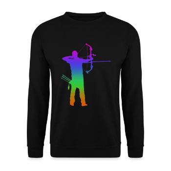 Tir à l’arc Arc Arc-en-ciel Silhuette - Sweat-shirt Unisexe - noir - Devant - Alina (178cm) & Michal (187cm)