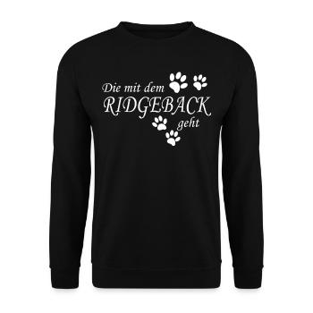 Rhodesian Ridgeback - Unisex Pullover - Schwarz - Vorne - Alina (178cm) & Michal (187cm)