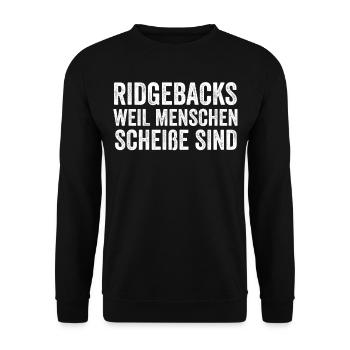 Rhodesian Ridgeback - Unisex Pullover - Schwarz - Vorne - Alina (178cm) & Michal (187cm)