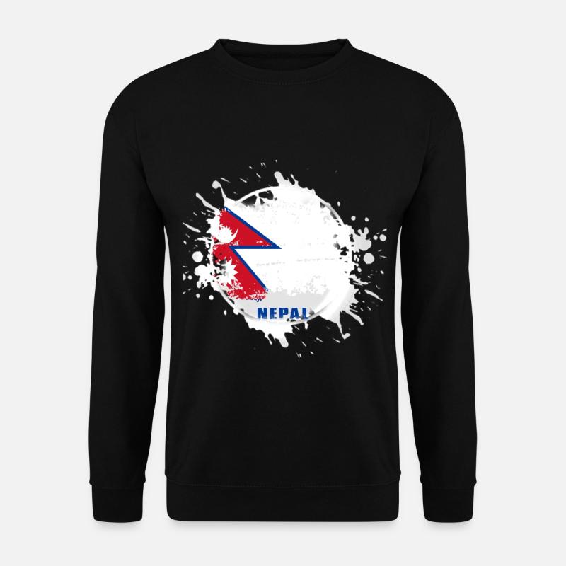 Nepal flag with blob - Unisex Sweatshirt - black