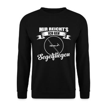 Mir reicht's ich geh Segelfliegen - Unisex Pullover - Schwarz - Vorne - Alina (178cm) & Michal (187cm)