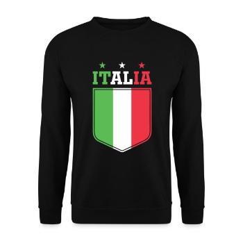 Italien Italia italienische Flagge Wappen Geschenk - Unisex Pullover - Schwarz - Vorne - Alina (178cm) & Michal (187cm)