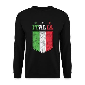 Italia italienische Flagge Wappen - Unisex Pullover - Schwarz - Vorne - Alina (178cm) & Michal (187cm)