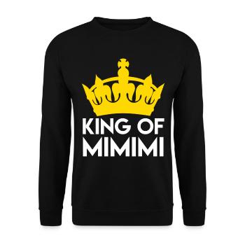 King Of Mimimi Statement Ironie Spruch - Unisex Pullover - Schwarz - Vorne - Alina (178cm) & Michal (187cm)