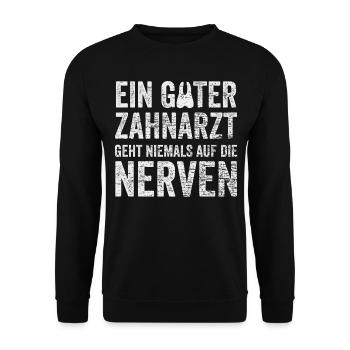 Zahnarzt - Unisex Pullover - Schwarz - Vorne - Alina (178cm) & Michal (187cm)