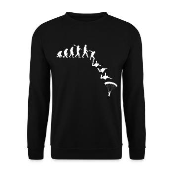 Fallschirmspringer Evolution Sport - Unisex Pullover - Schwarz - Vorne - Alina (178cm) & Michal (187cm)