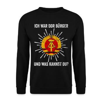 DDR Ostalgie Kommunist - Unisex Pullover - Schwarz - Vorne - Alina (178cm) & Michal (187cm)