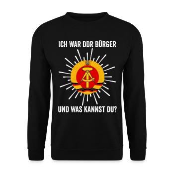 Ostalgie DDR Deutschland - Unisex Pullover - Schwarz - Vorne - Alina (178cm) & Michal (187cm)