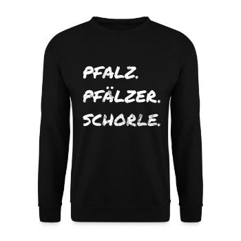 Pfalz Pfälzer Schorle Sprüche für Pfalzkind - Unisex Pullover - Schwarz - Vorne - Alina (178cm) & Michal (187cm)