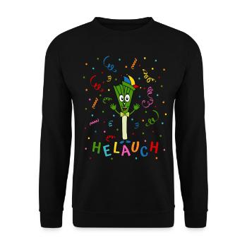 Lauch Helauch Fasching Konfetti Helau Fastnacht - Unisex Pullover - Schwarz - Vorne - Alina (178cm) & Michal (187cm)