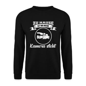 Kameramann Kamera - Unisex Pullover - Schwarz - Vorne - Alina (178cm) & Michal (187cm)