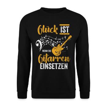 Gitarre Musiker - Unisex Pullover - Schwarz - Vorne - Alina (178cm) & Michal (187cm)